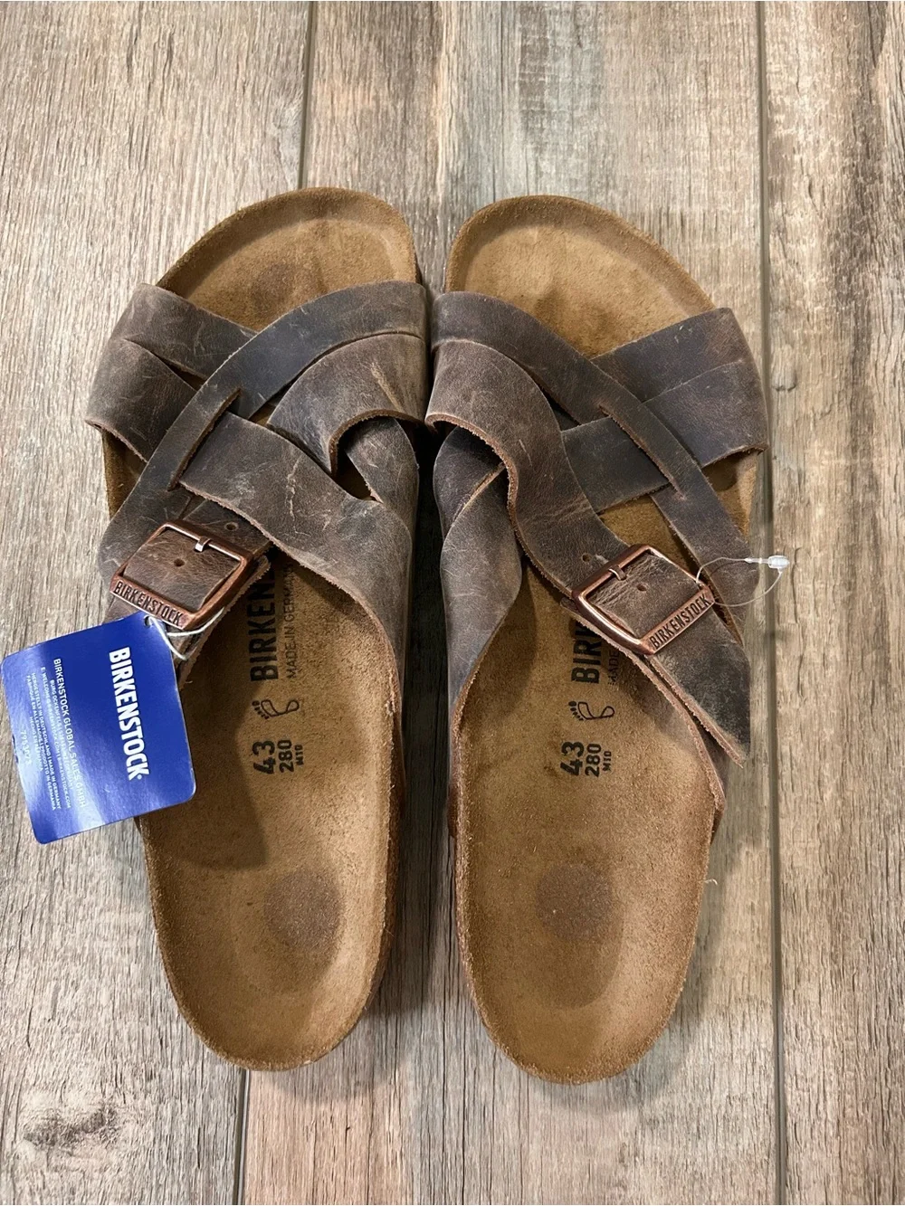 Birkenstock Lugano sandals Camberra Old Tobacco oiled leather Men’s 10 US 43 EU